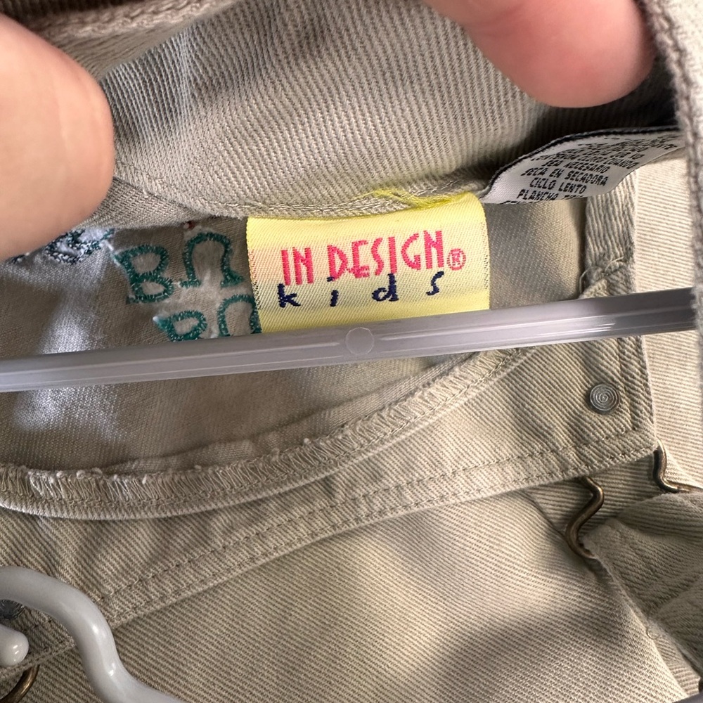 Beige Overalls with Embroidered Bugs - Picture 4 of 7